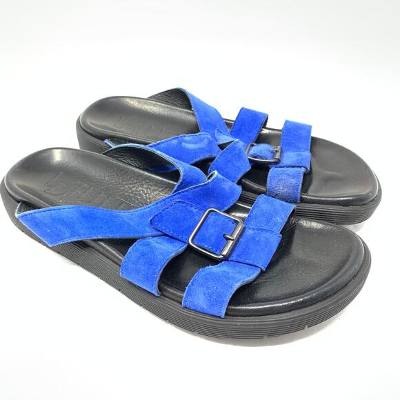 LD Tuttle Women's Size 37 US 7 The Unit Slide Sandals Royal Blue Suede - Picture 2 of 9